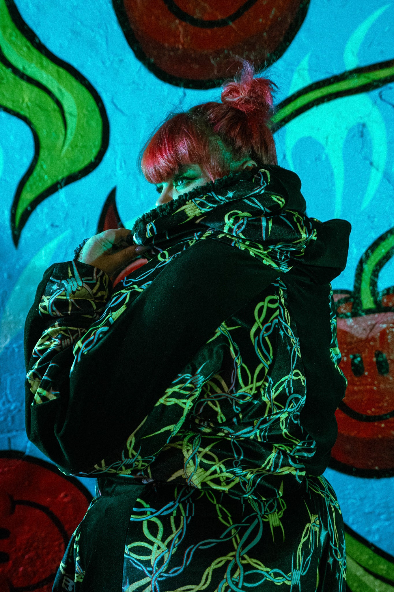 SAMPLE (3XL) Bellisa X Hiccup Green Barbed Wire Cropped Tracksuit Jacket