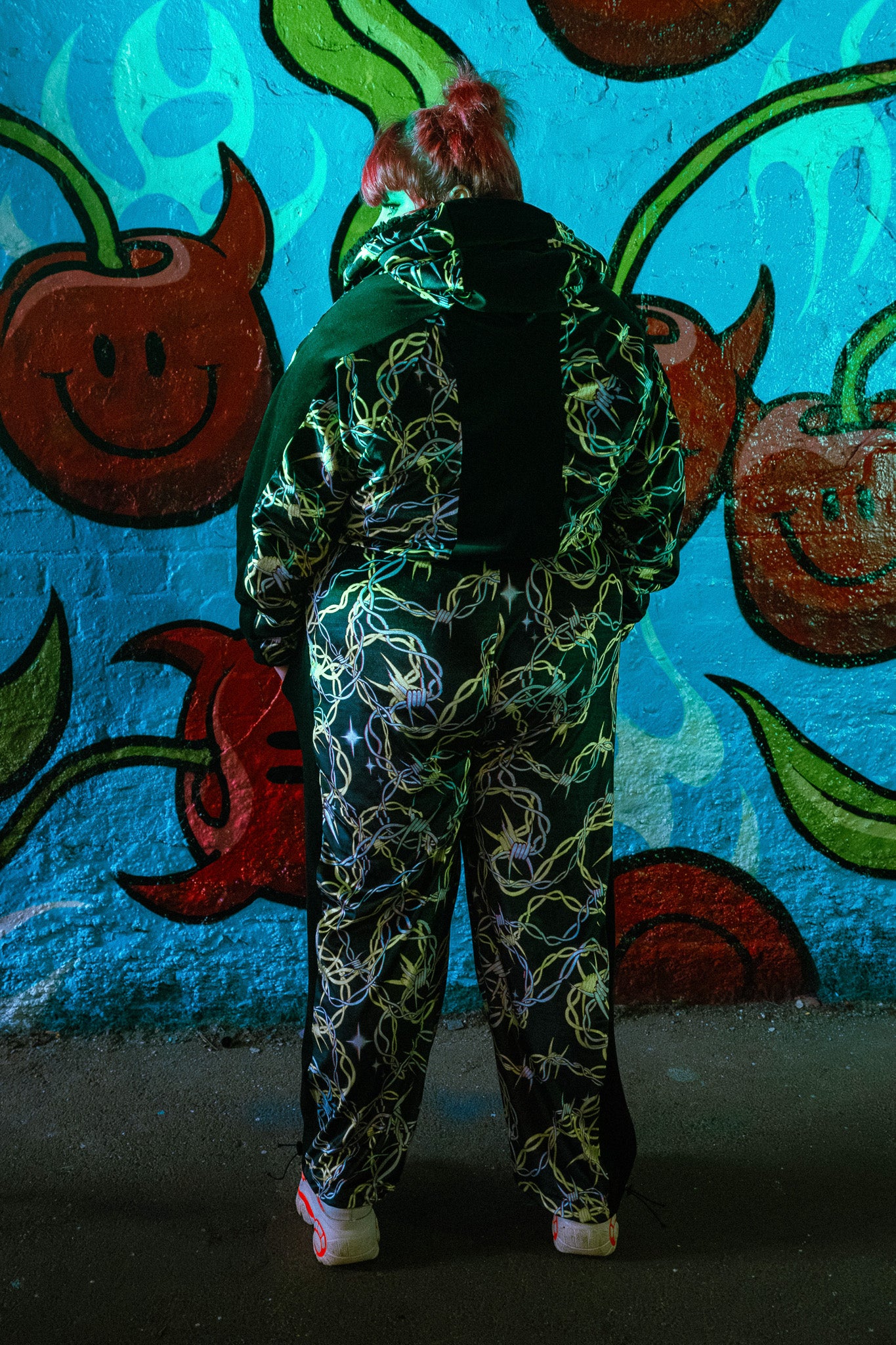 SAMPLE (3XL) Bellisa X Hiccup Green Barbed Wire Cropped Tracksuit Jacket