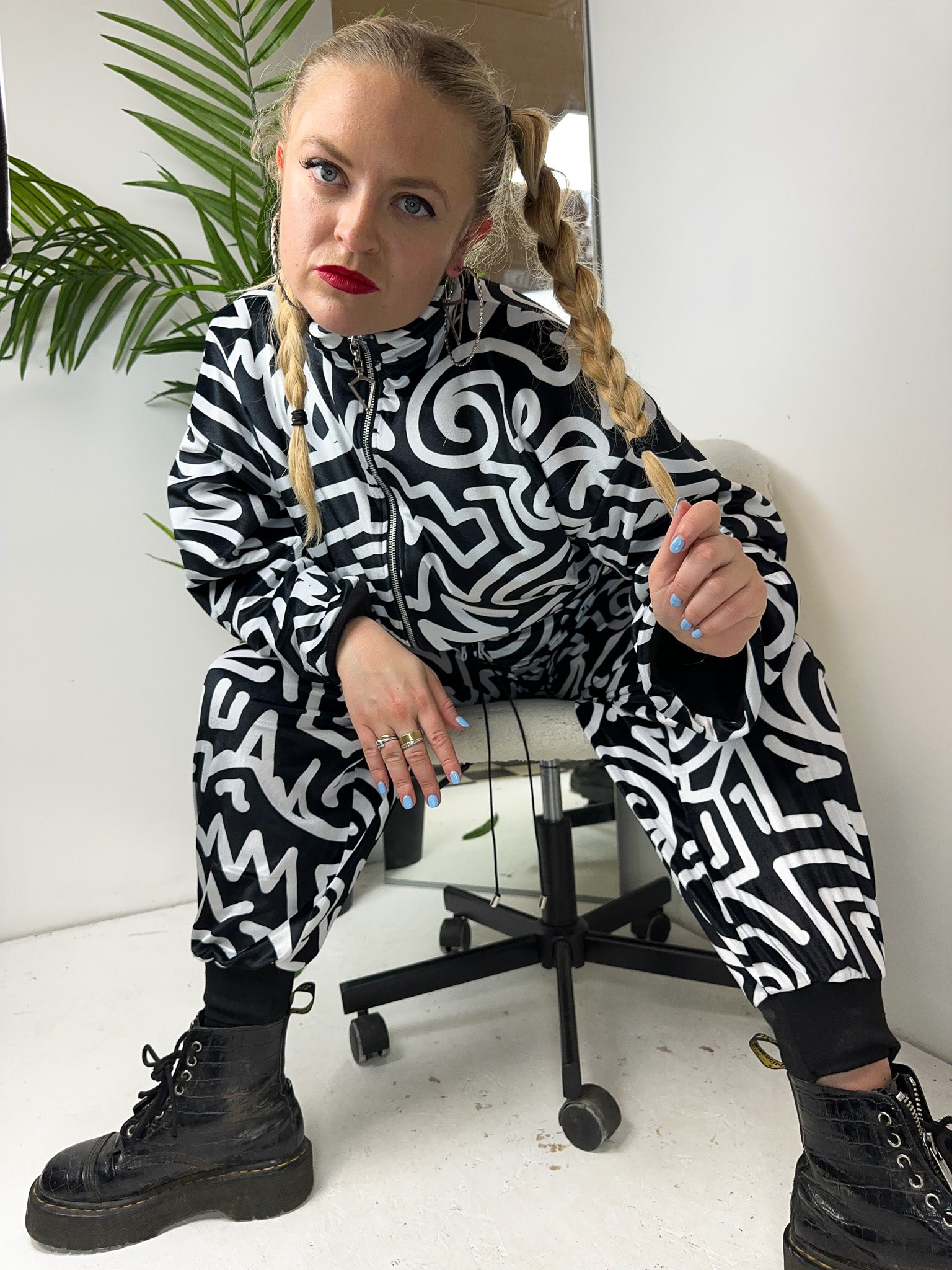 3 in 1 Abstract Velvet Tracksuit