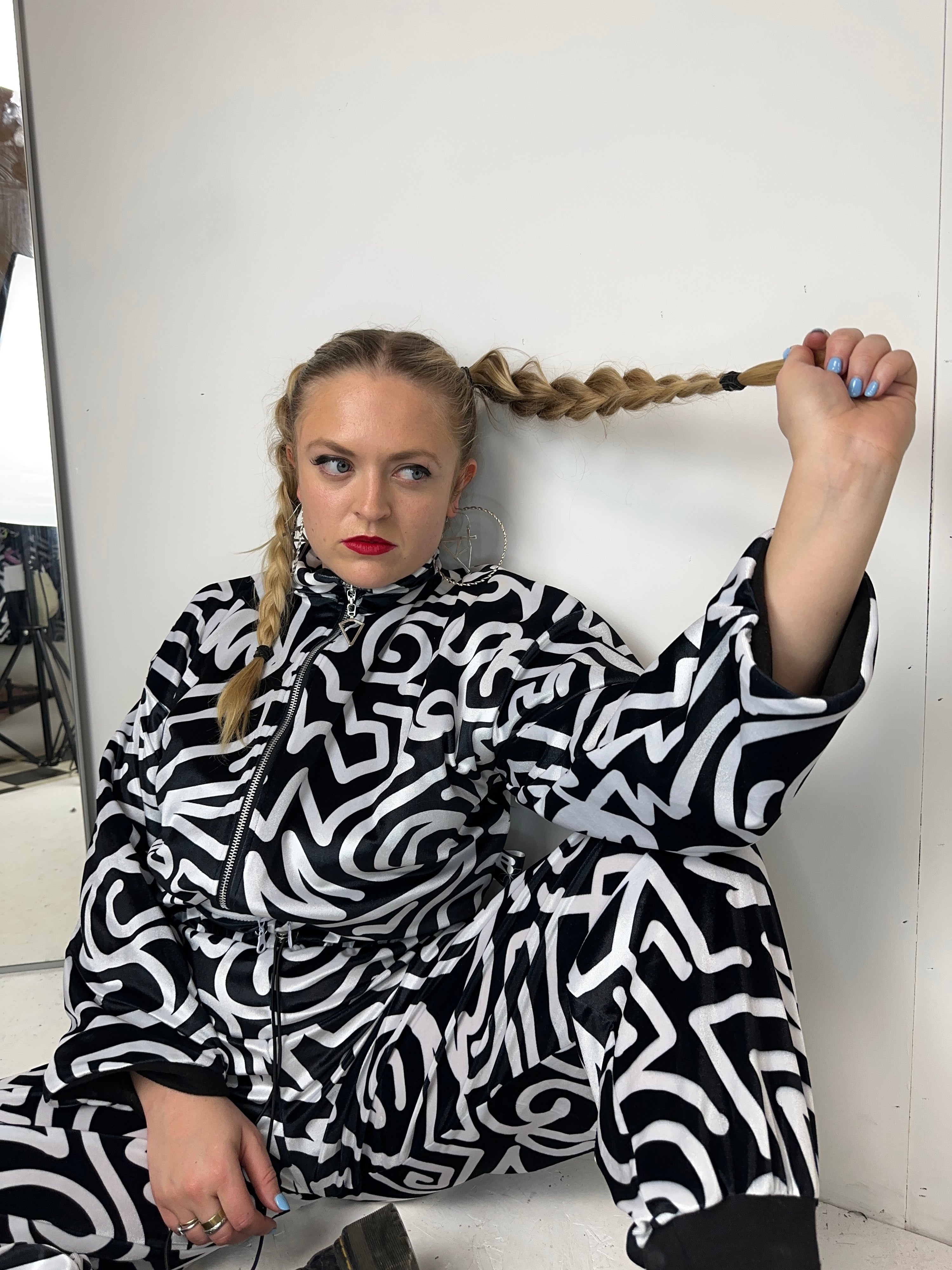 3 in 1 Abstract Velvet Tracksuit