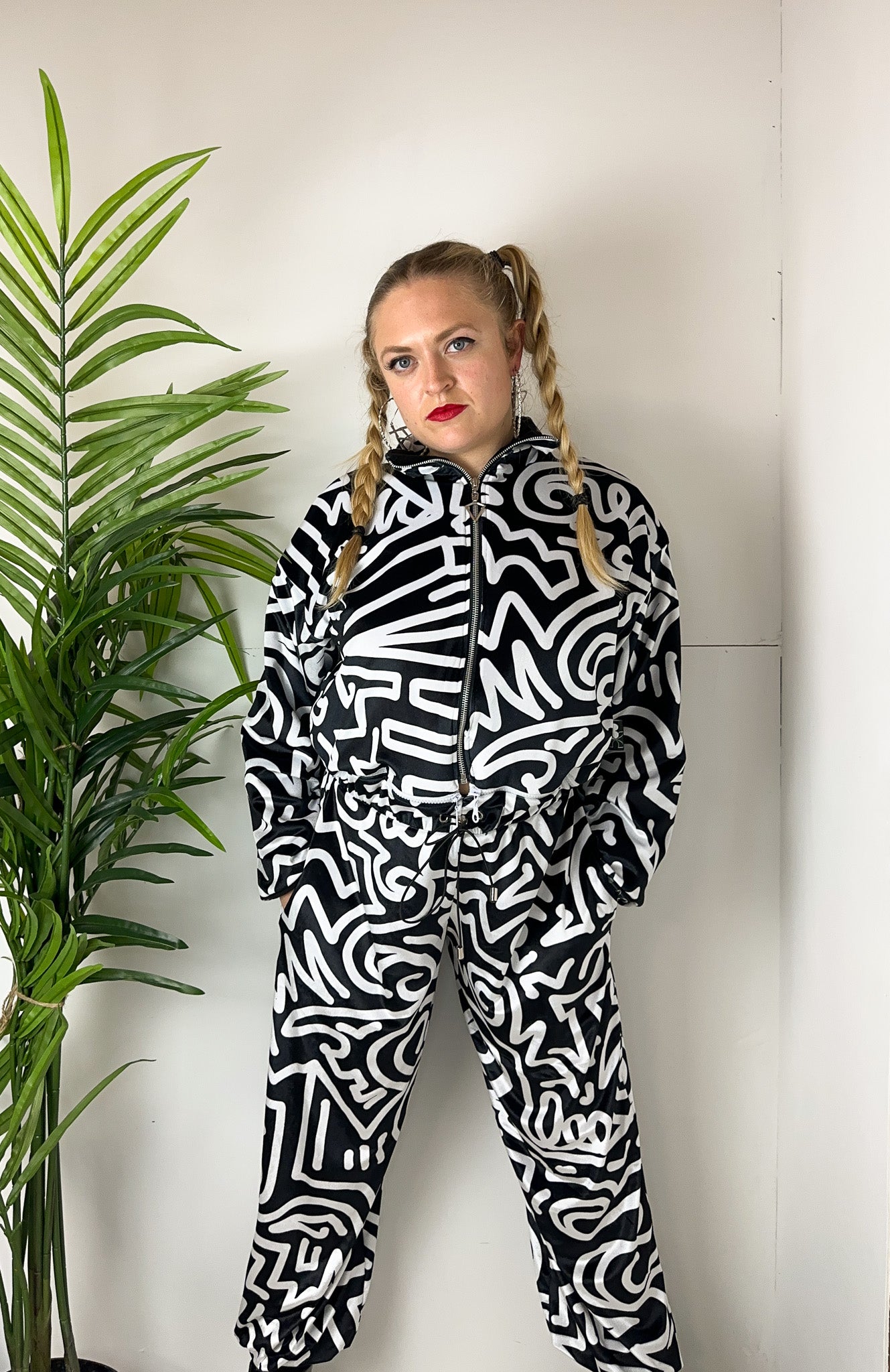 3 in 1 Abstract Velvet Tracksuit