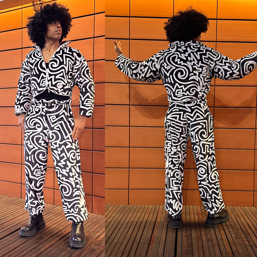 3 in 1 Abstract Velvet Tracksuit