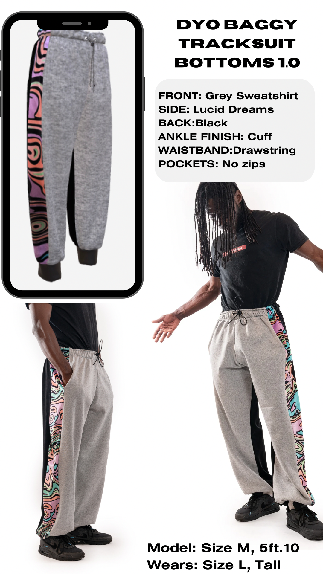 DYO Baggy Side Panel Tracksuit Bottoms 1.0