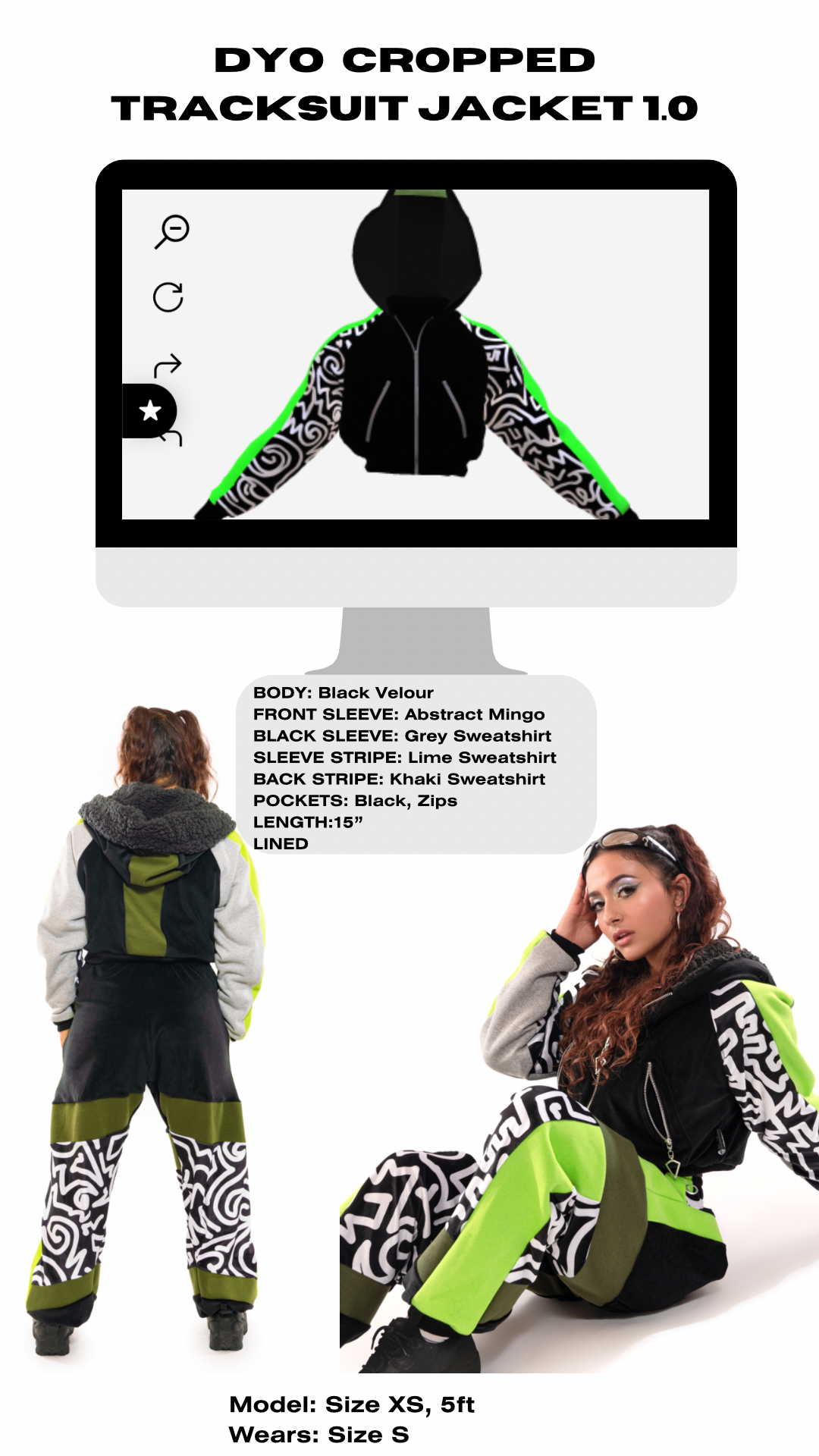 DYO Cropped Zip Up Tracksuit Jacket 1.0