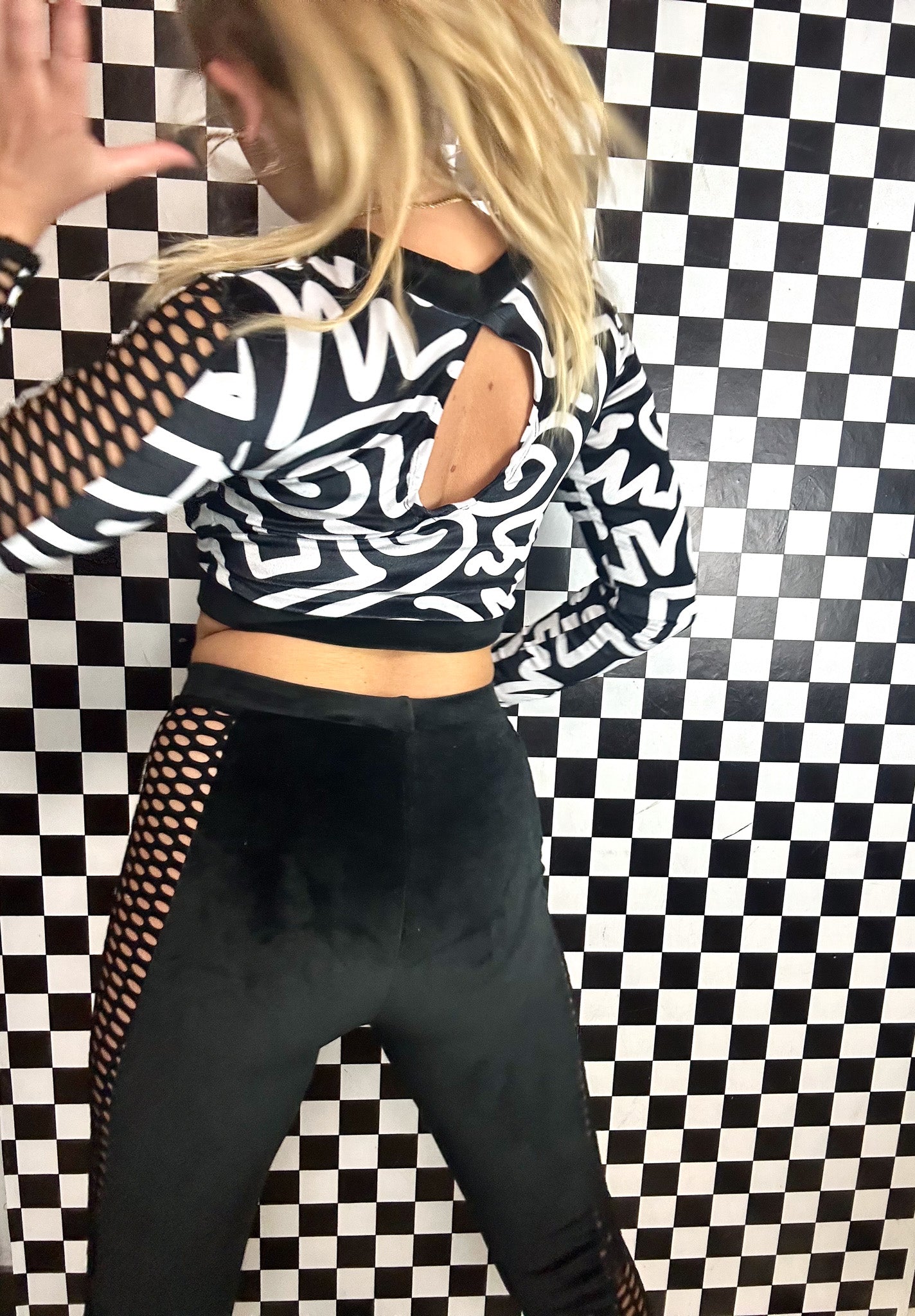 APH X Abstract Velvet Fishnet 2-Piece