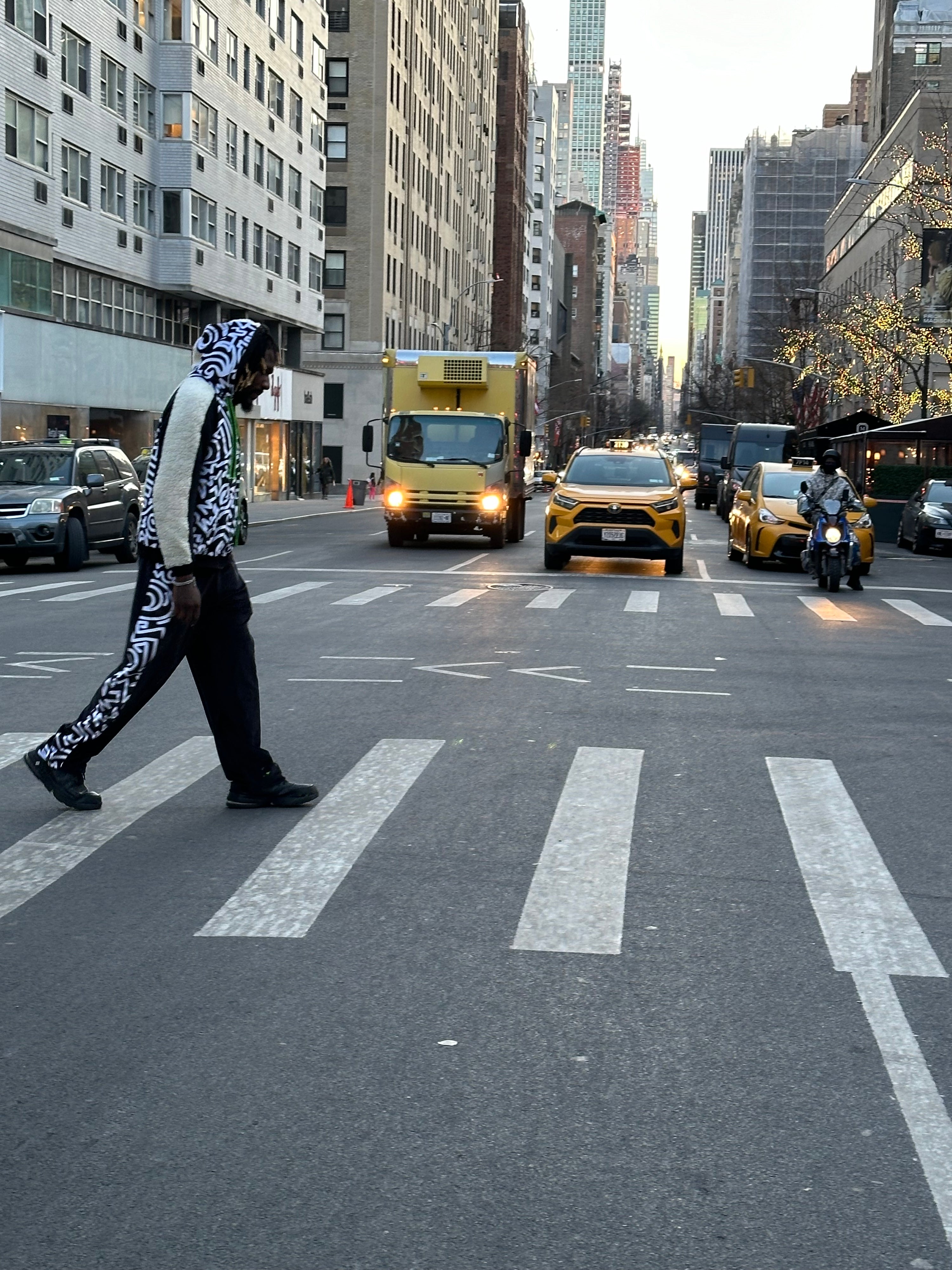 Black Velour X Monochrome Abstract Print Wide Leg Tracksuit Bottoms: NYFW24