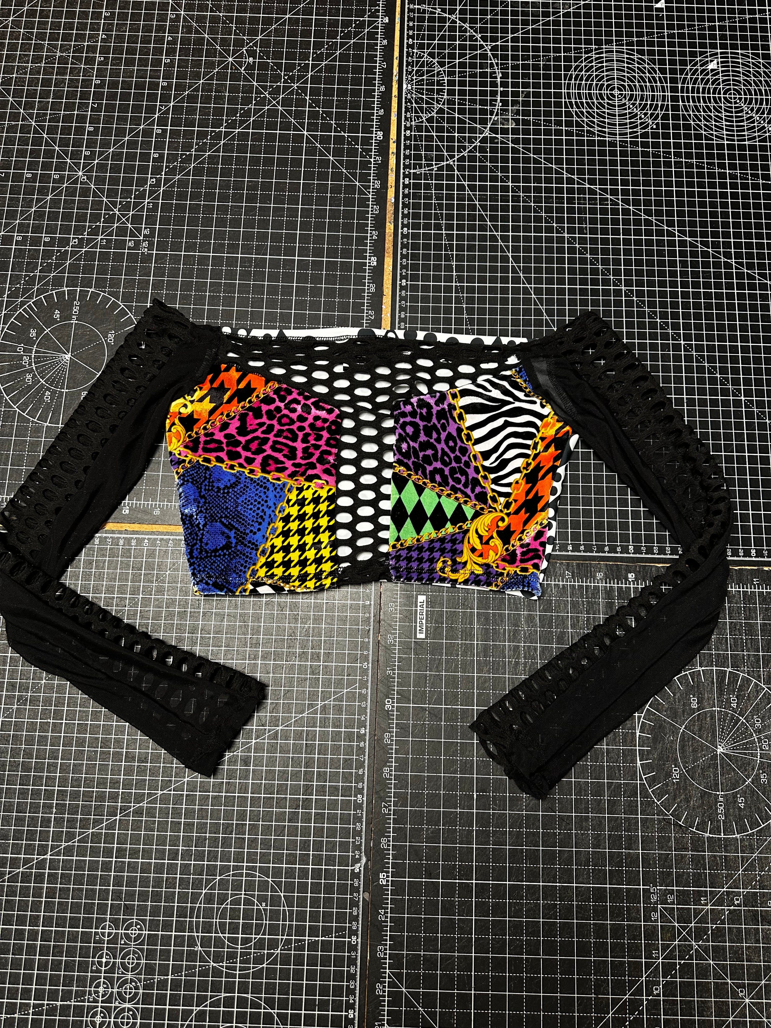 Abfab Velvet X Polka Mesh Crop Top (XS)