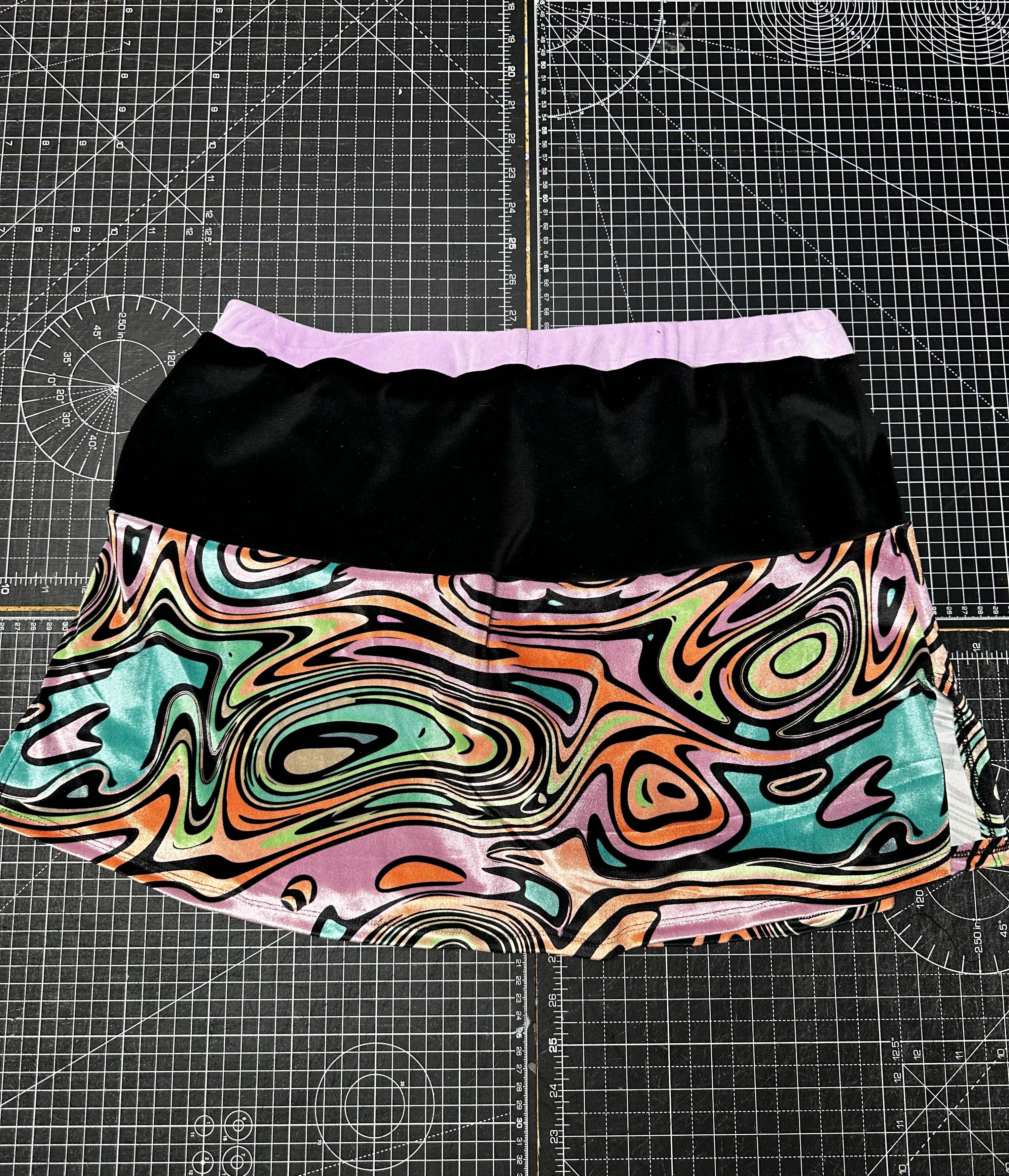 Lucid Pastel Swirl Velour Skort (XL)