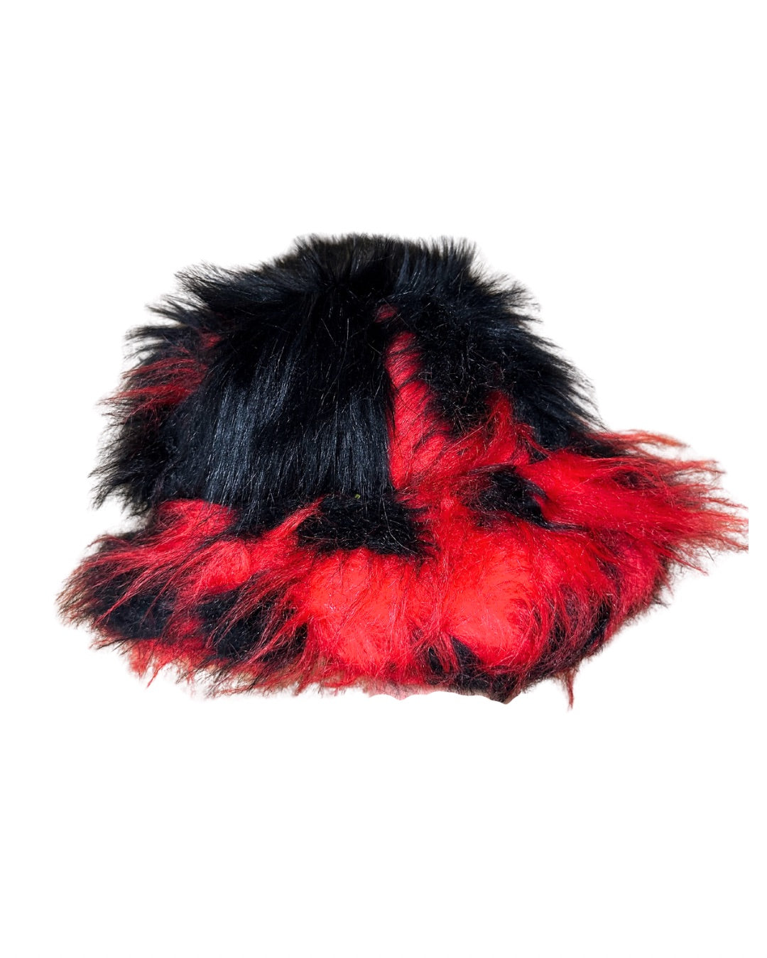 #2 Red X Black Patchwork Faux Fur Hat