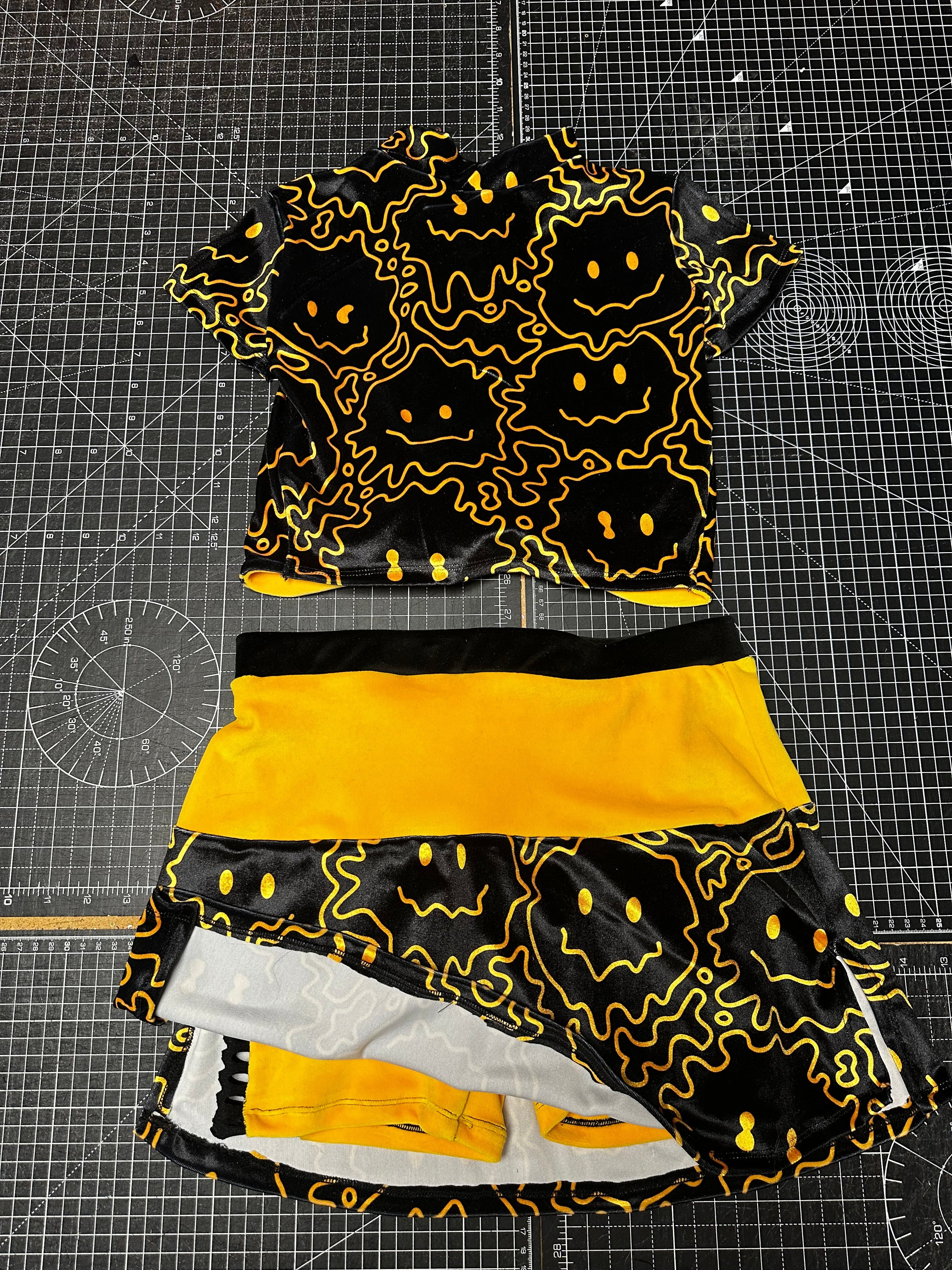 Yellow Smiley Velour Skort (XS)