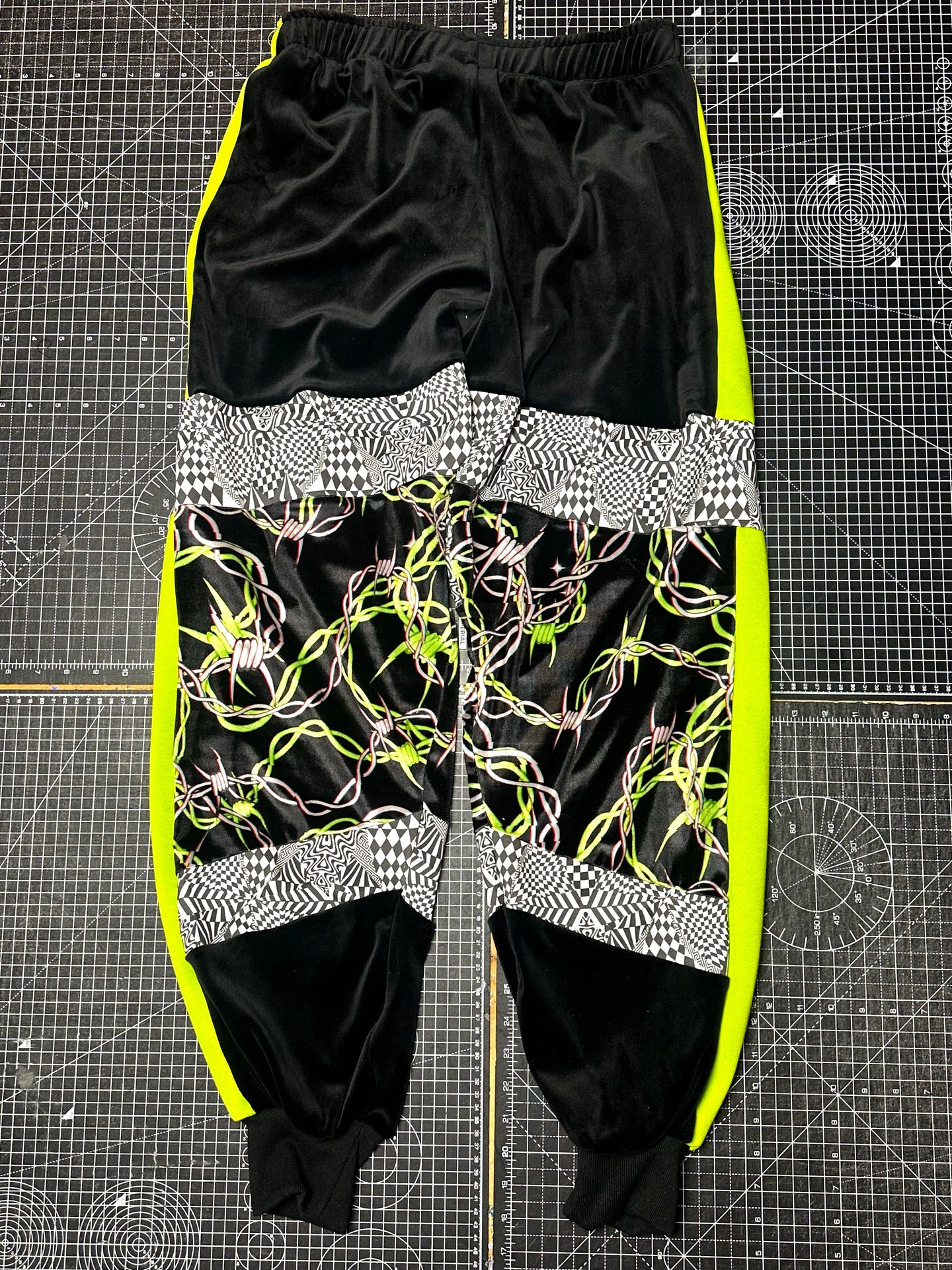 Lime X Hiccup Barbed Wire Velvet Tracksuit Bottoms (S)