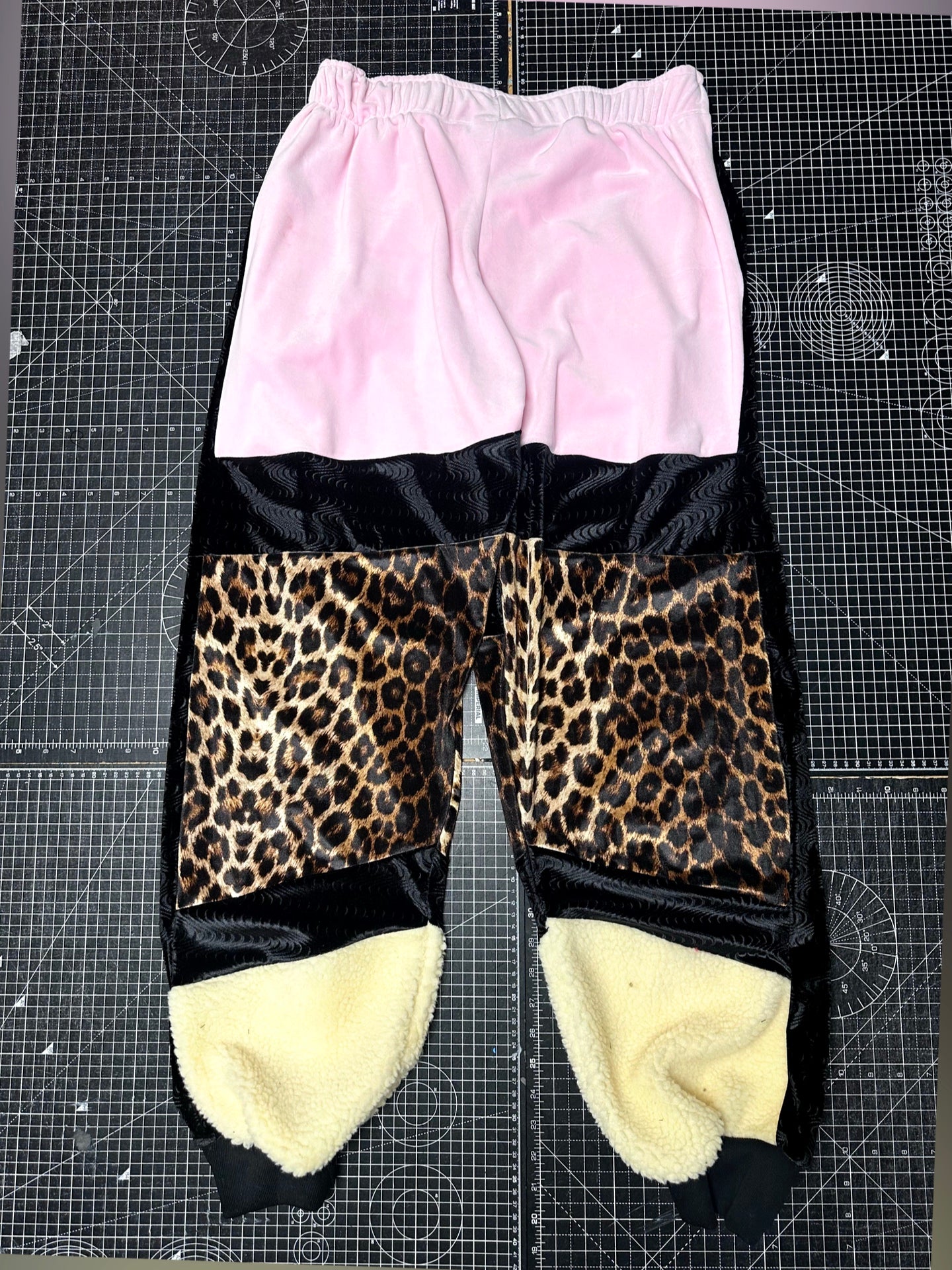 Baby Pink X Leopard Velour Tracksuit Bottoms (L)