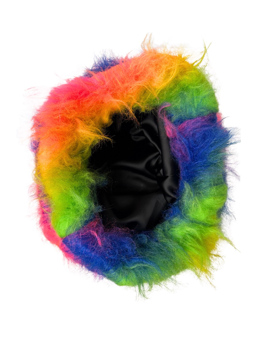 #10 Rainbow Patchwork Faux Fur Hat