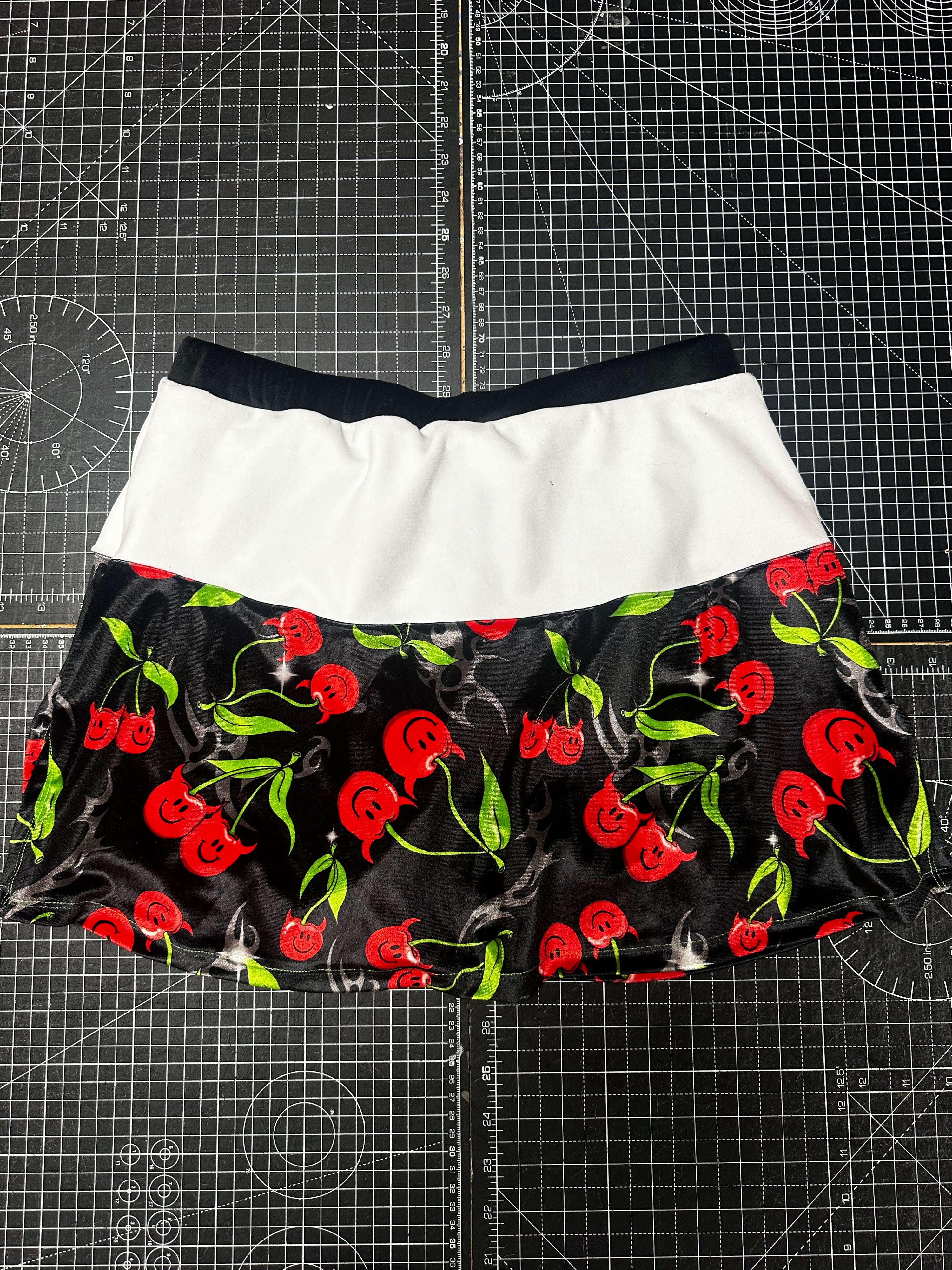 Devil Cherry Velour Skort