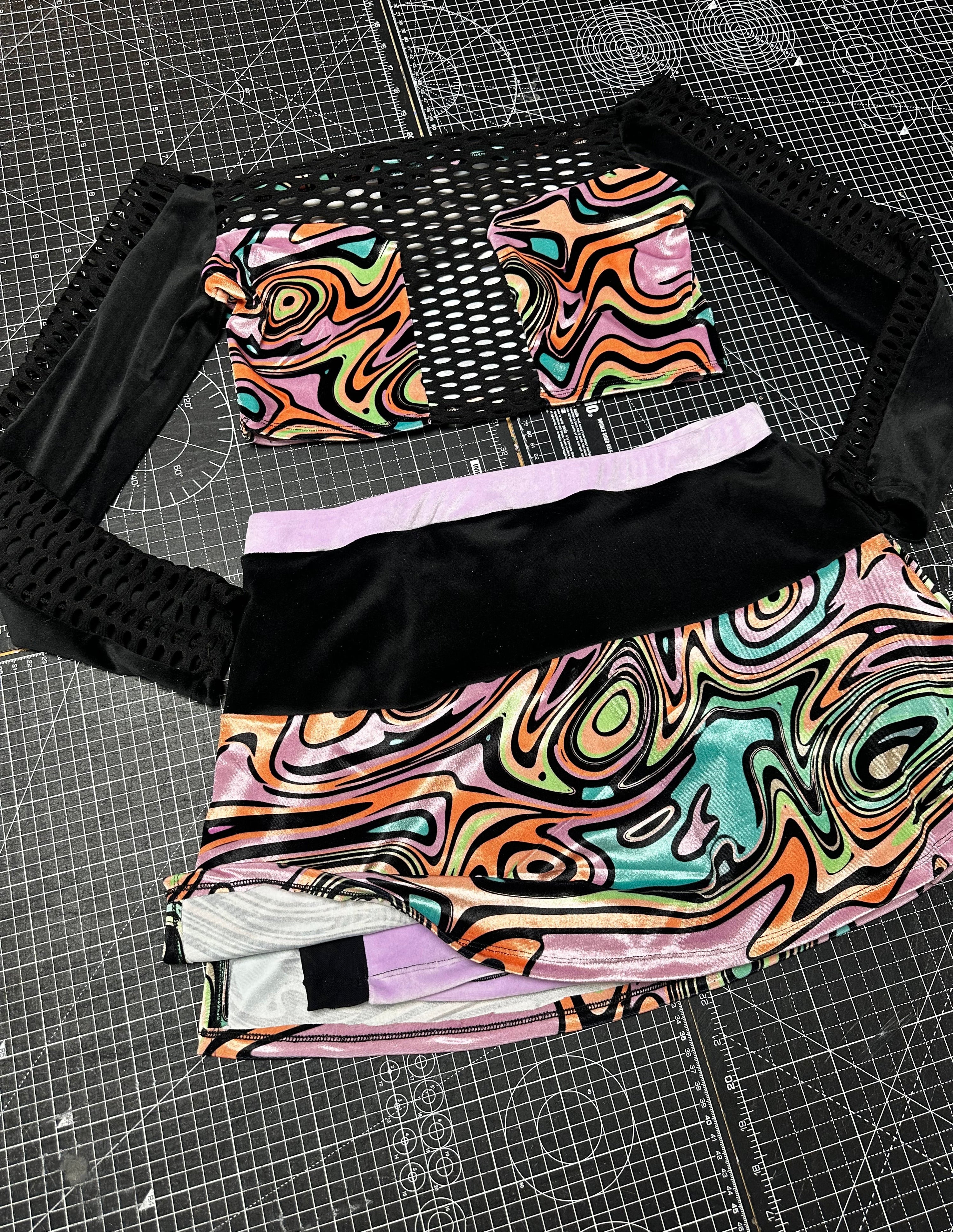 Lucid Pastel Swirl Velour Skort (XL)