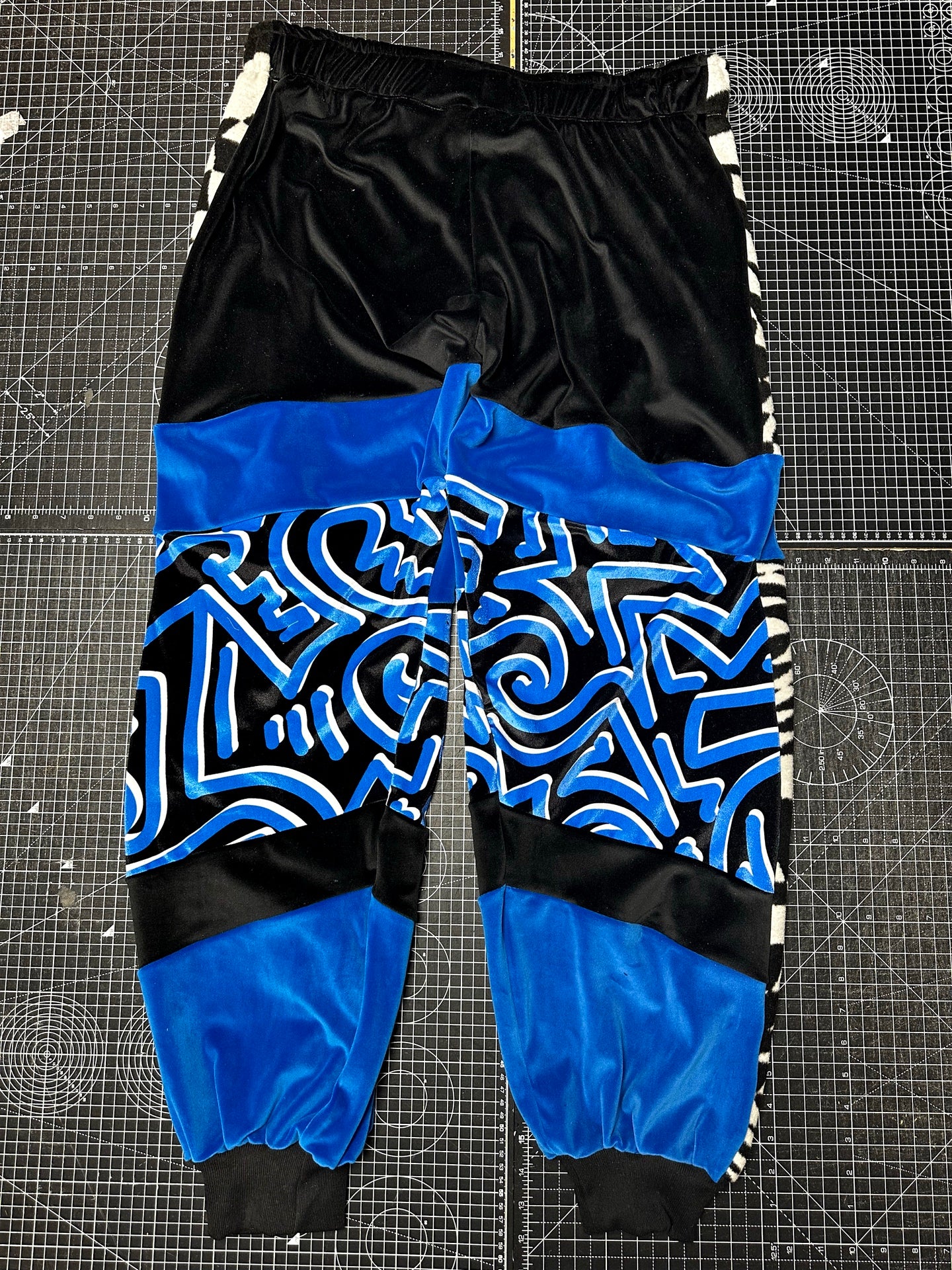 Electric Blue X Abstract Mingo Velour Tracksuit Bottoms (XL)