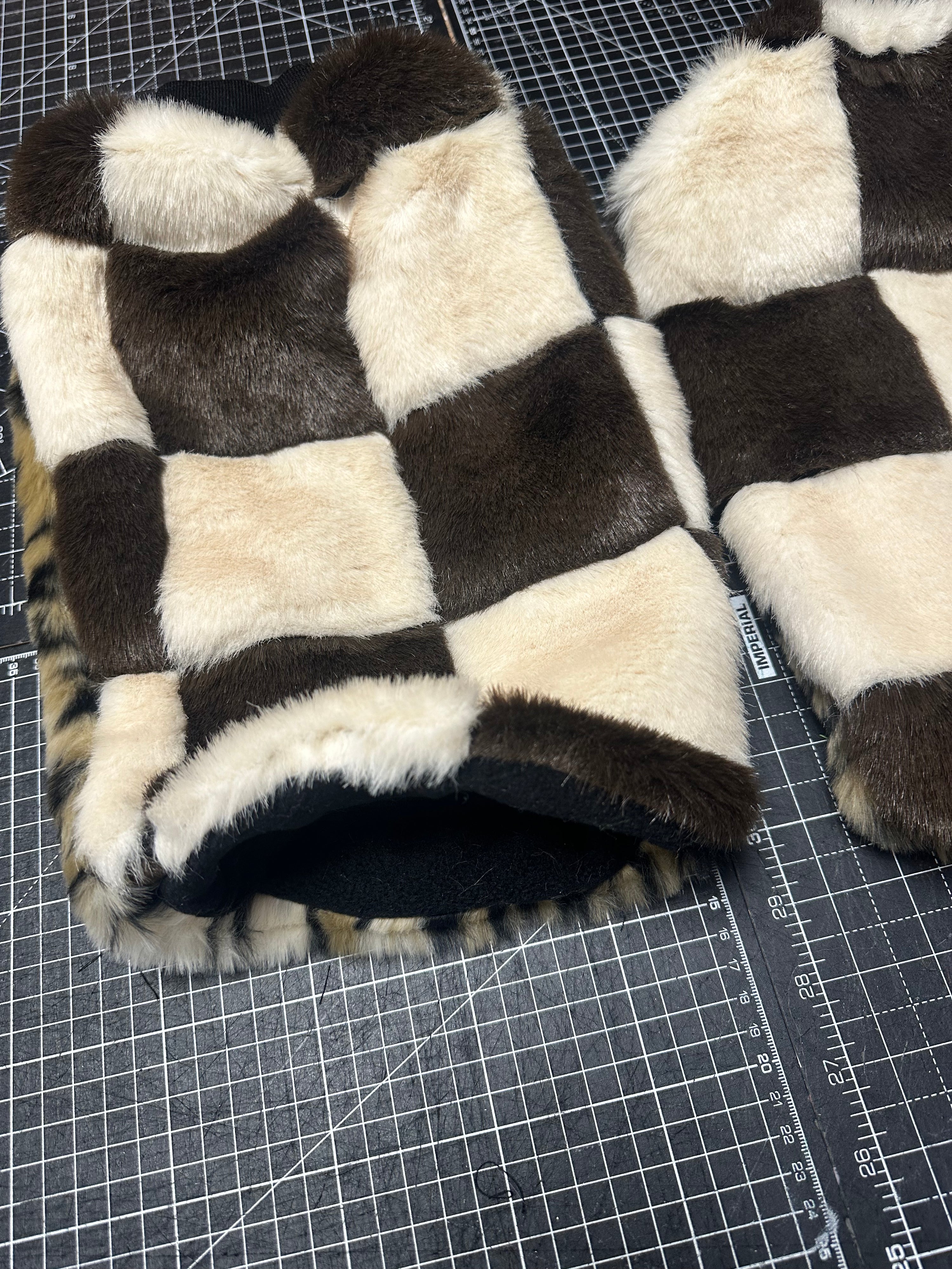 Leopard X Checkered Faux Fur Legwarmers