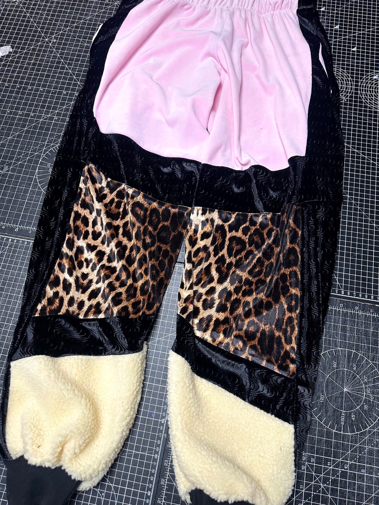 Baby Pink X Leopard Velour Tracksuit Bottoms (L)