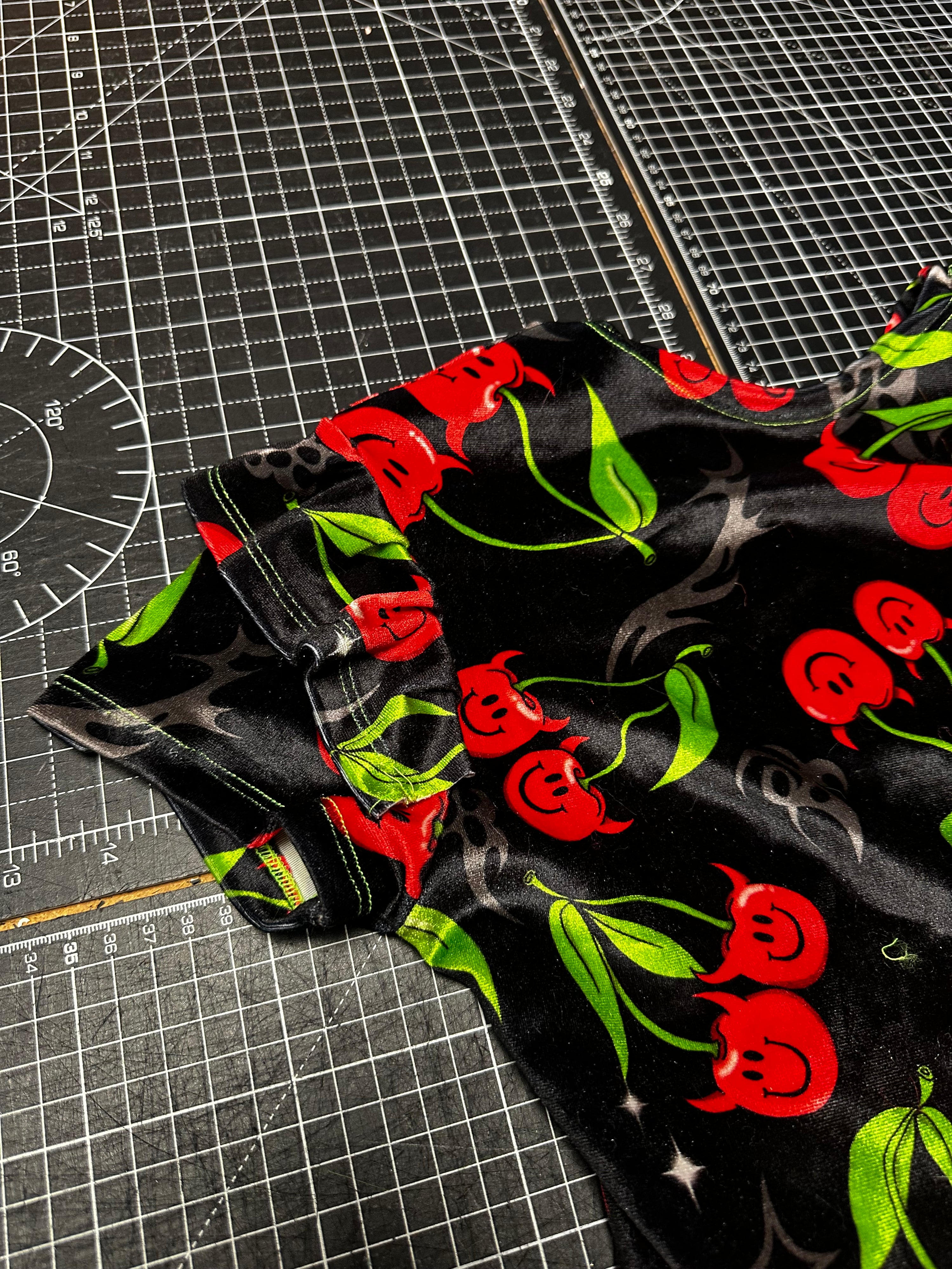 Devil Cherry Open Back Crop Top (S)