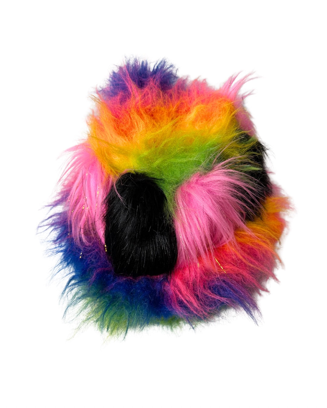 #10 Rainbow Patchwork Faux Fur Hat