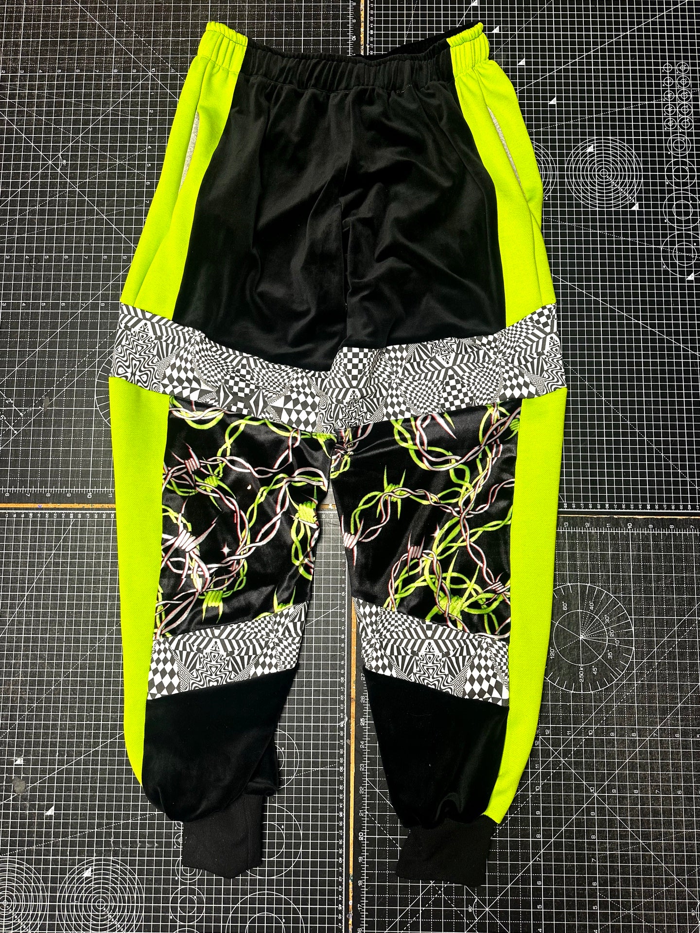 Lime X Hiccup Barbed Wire Velvet Tracksuit Bottoms (S)