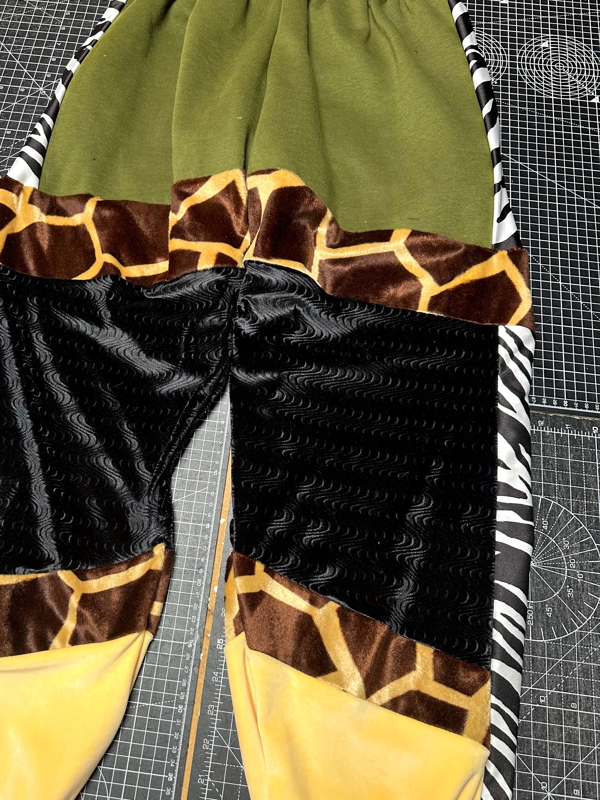 Khaki X Animal Print Velour Tracksuit Bottoms (M)