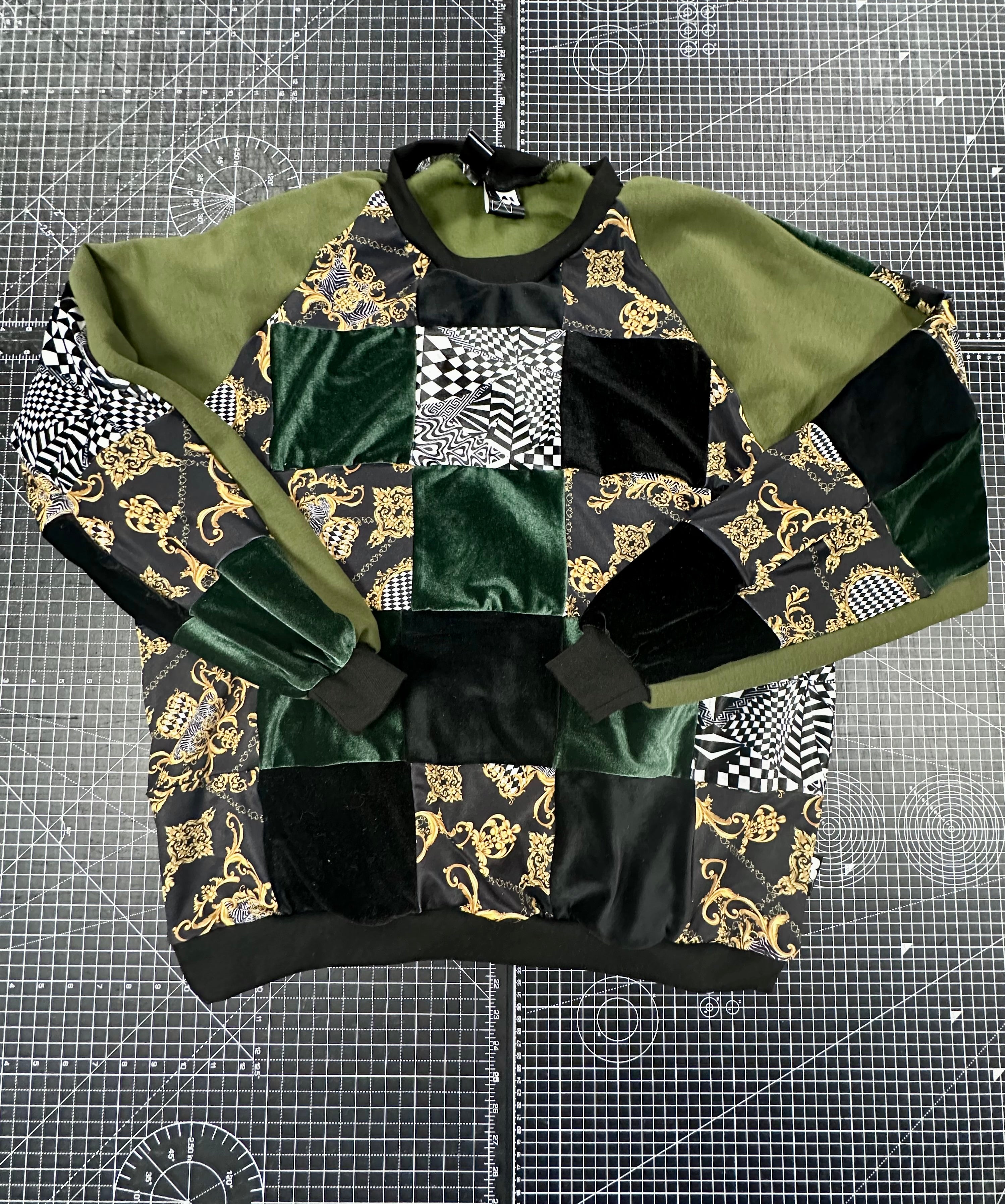Khaki X Baroque Patchwork Sweatshirt (3XL)