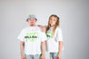 Bellisa X Lucid Independent Bristol Fashion Brand Summer Streetwear Style Festival Look Graffiti X Neon green contrast stitch grey joggers and matching Bucket Hat 2-Piece 