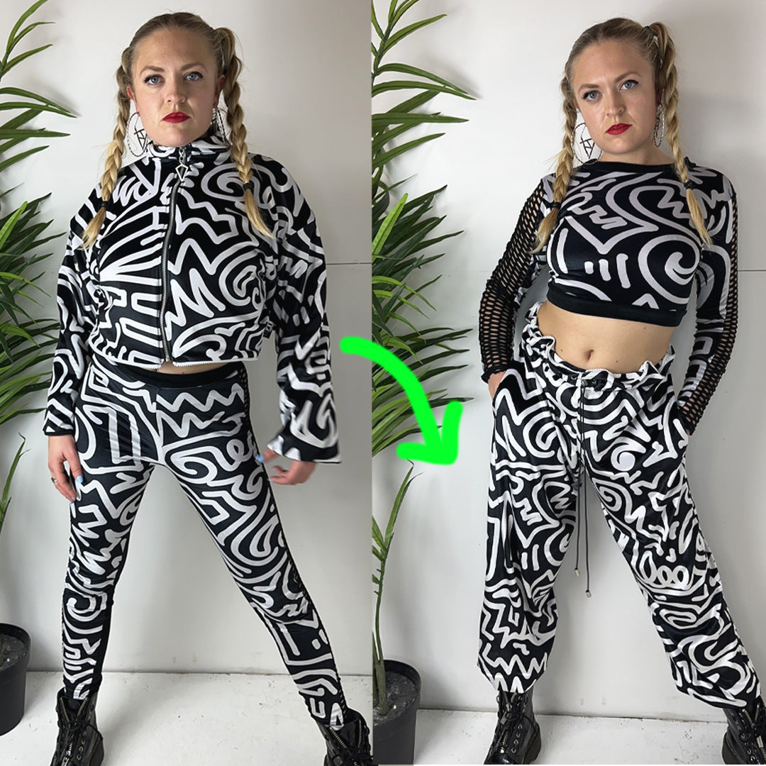 3 in 1 Abstract Velvet Holly Mingo Tracksuit