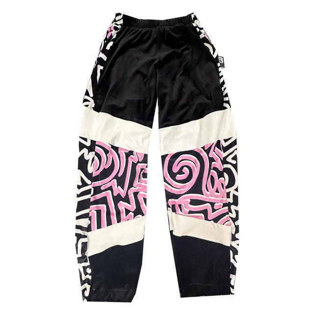 Pink Abstract Wide Leg Tracksuit Bottoms NYFW 24