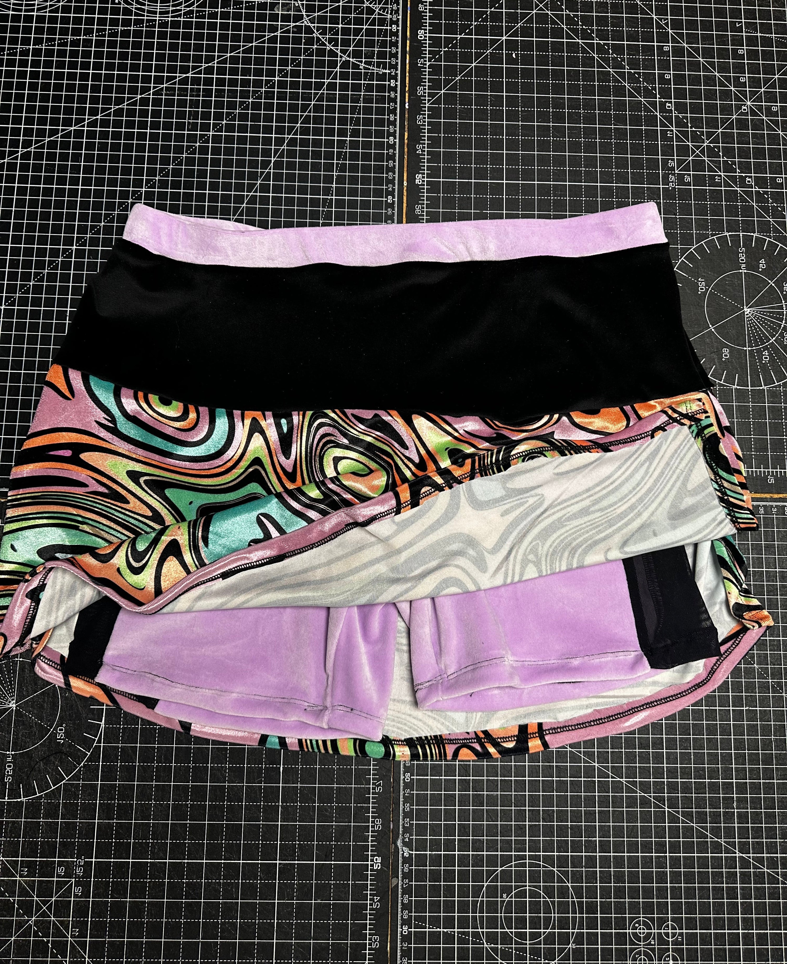 Lucid Pastel Swirl Velour Skort (XL)