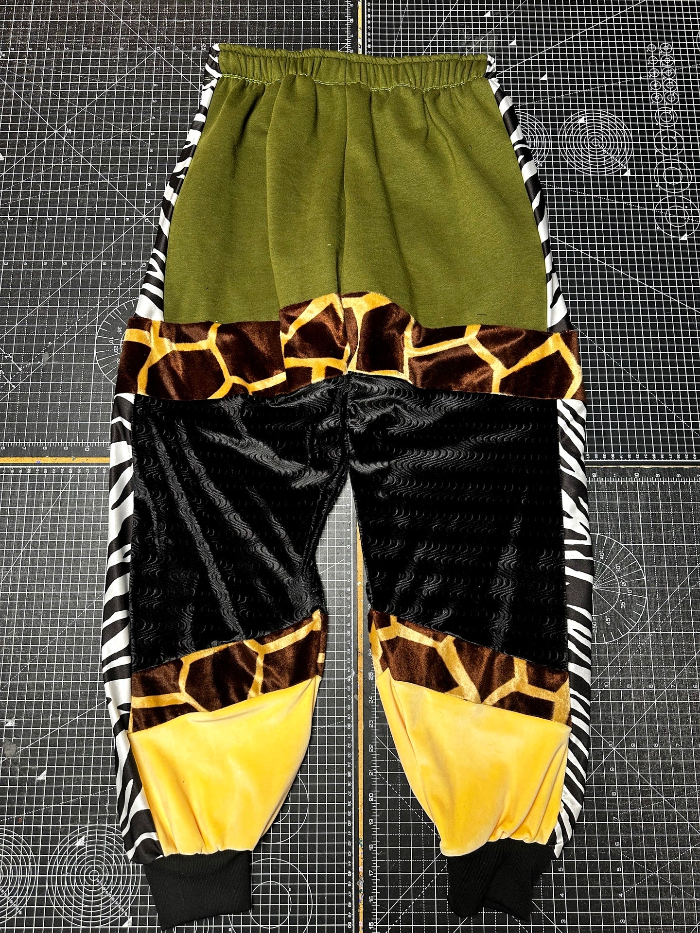 Khaki X Animal Print Velour Tracksuit Bottoms (M)