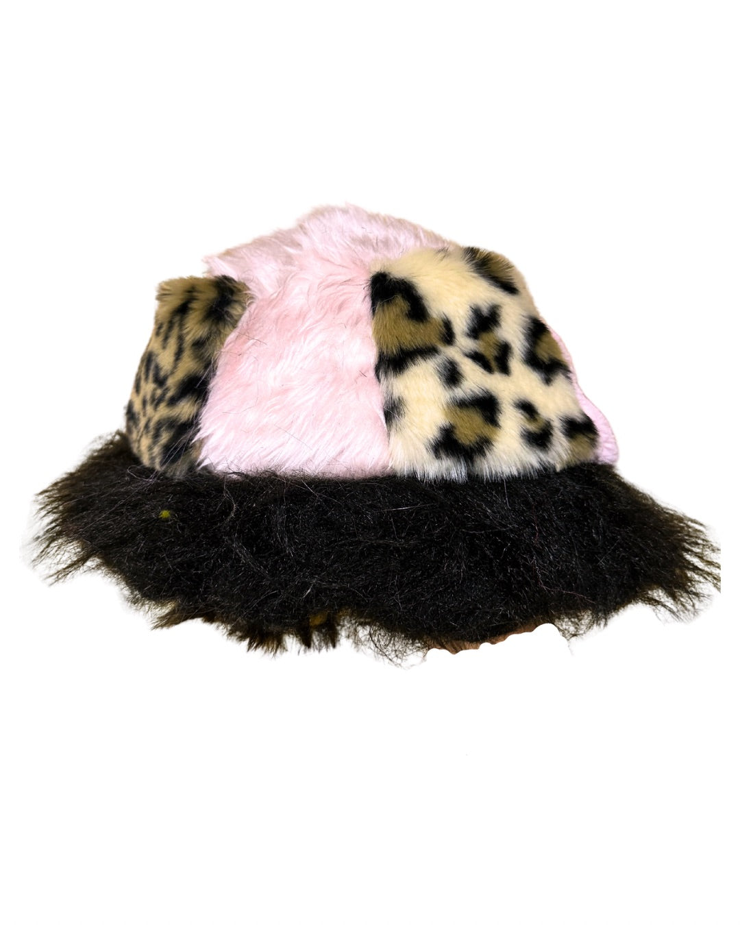 #4 Baby Pink  X Leopard Patchwork Faux Fur Hat