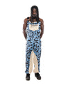 Bellisa X Holly mingo Abstract Print Velour and Faux Sherpa Statement Dungarees Funky Festival Performance Dancing