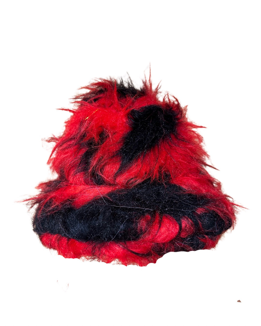 #3 Red X Black Faux Fur Hat