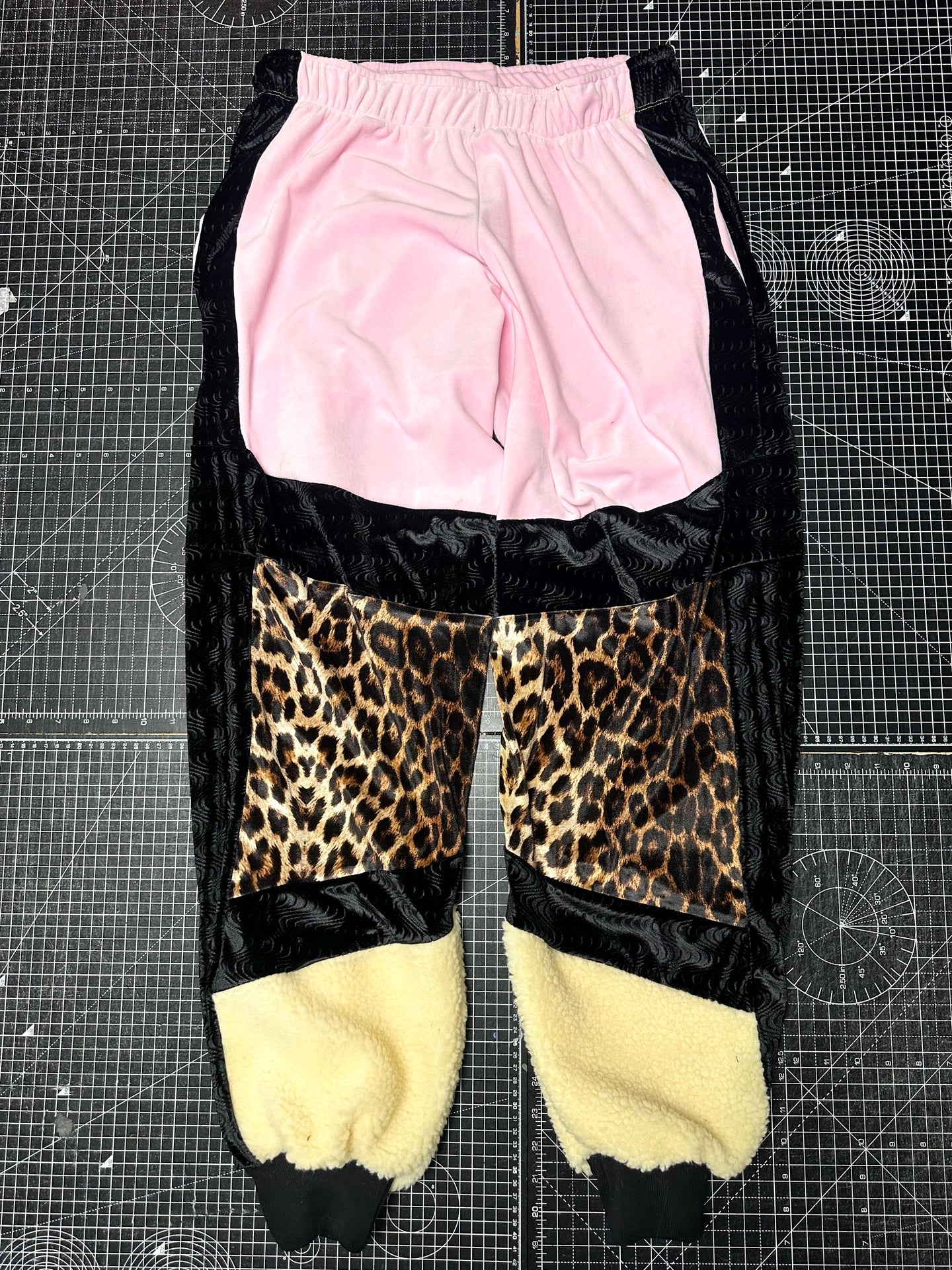 Baby Pink X Leopard Velour Tracksuit Bottoms (L)