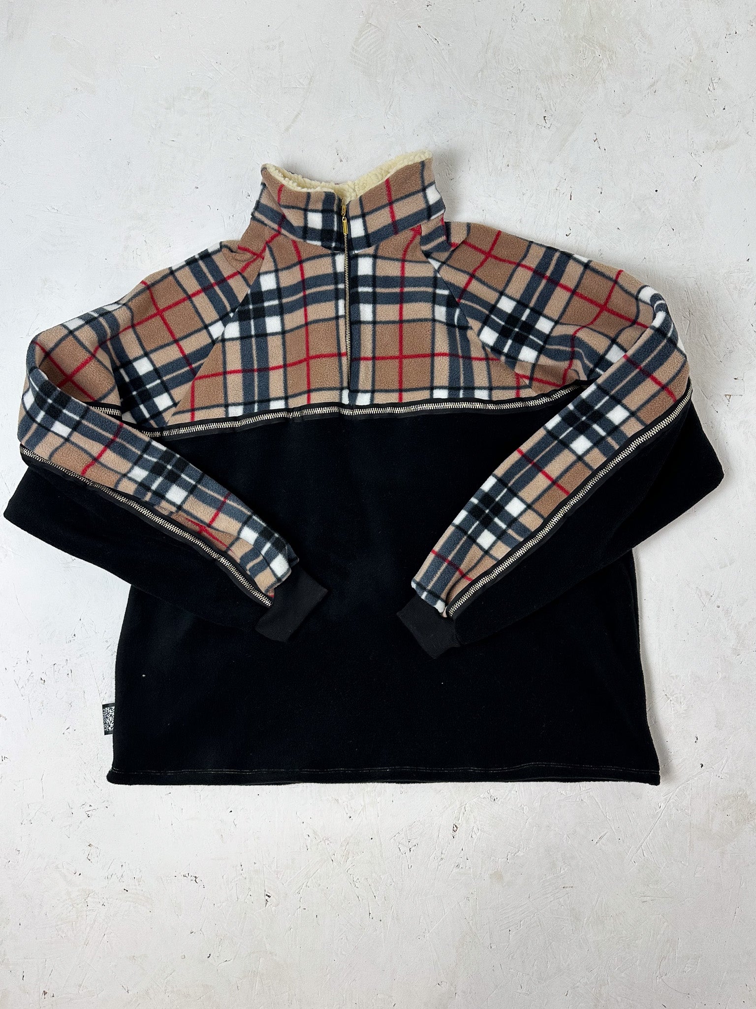 Nova Check X Black Fleece Zip Sweatshirt